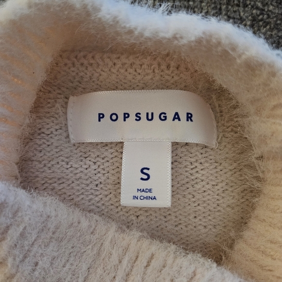 Popsugar Pink Fuzzy Mockneck Sweater Size Small  Valentine's Day - Picture 3 of 6